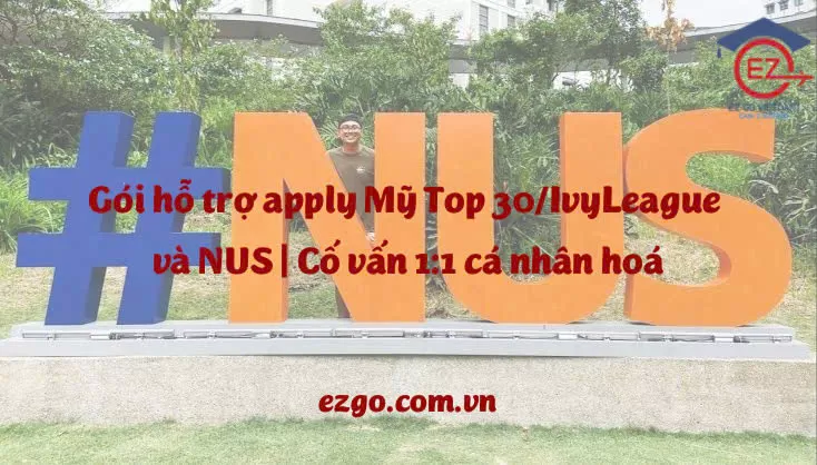 Gói hỗ trợ apply Top 30–60 Đại học Mỹ & NUS | Cố vấn Mỹ 1:1, cam kết đầu ra